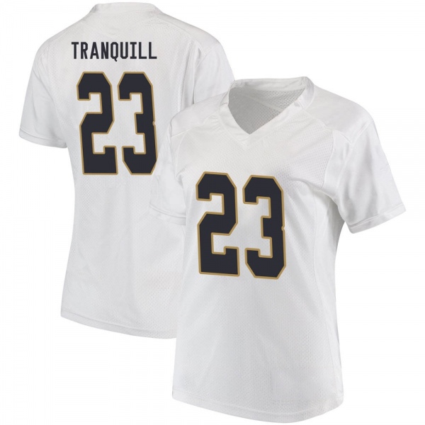 Drue Tranquill Notre Dame Fighting Irish NCAA Women's #23 White Replica College Stitched Football Jersey TCE2655VY
